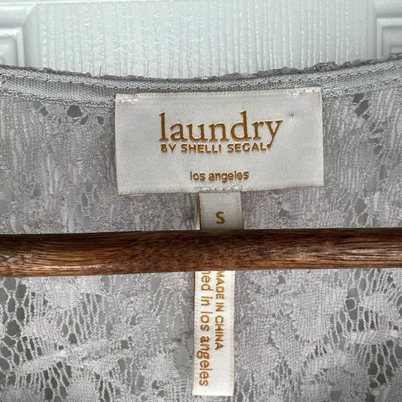 Laundry By Shelli‎ Segal Gray Silver Lace Sleeveless Lined Tank Top, S - Picture 5 of 12